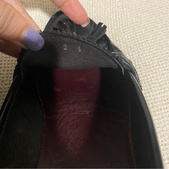 Vero Cuoio Black Tassel Loafers size 38  leather - Picture 9 of 16